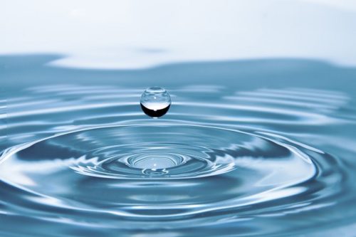 Image of drop of glycerin over glycerin puddle