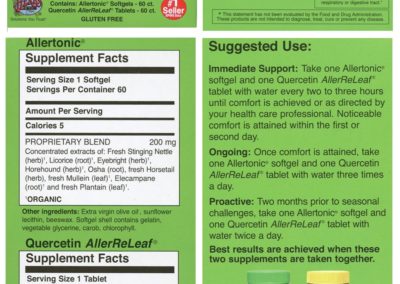 Package label images for Allergy ReLeaf