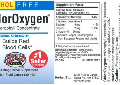 ChlorOxygen ingredients label image