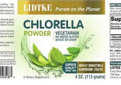 Image of chlorella powder label