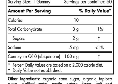 Image of back of CoQ10 label