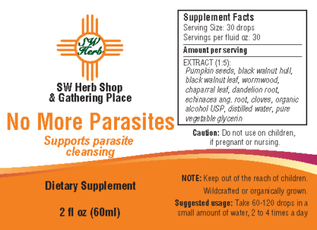 Image of No More Parasites glycerite label