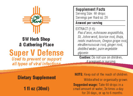 Image of Super V Defense glycerite label