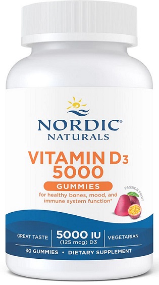 Image of Nordic Naturals Vitamin D3 5,000 I.U. Gummies bottle with label